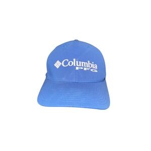 Columbia‎ PFG Mesh Ball Cap F;ex Fit Hat Fishing Logo Blue Large/XL Unisex